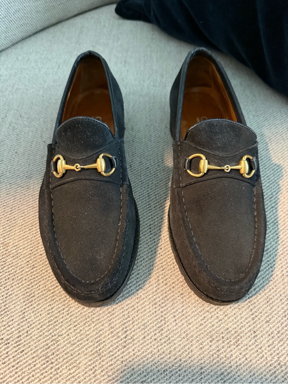 Vintage Gucci Women Suede Horsebit Loafers fits 6.5w